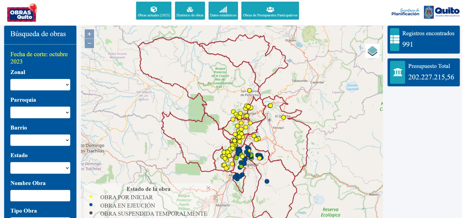 Visor georeferenciado de obras públicas.